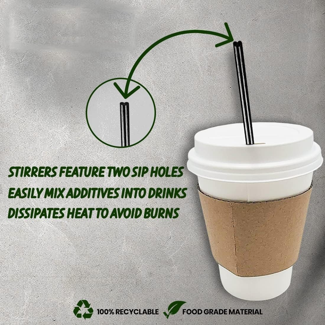 image:image12 oz Coffee Cups with Lids 120 Pack White To Go Coffee Paper Cups with Lids Sleeves and Stirrers Keeps Coffee Expresso Tea Latte and Chocolate Hot