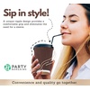 PARTY BARGAINS Ripple Hot Cups with Lids, 16 oz, 120 Count, Brown, Insulated Double Wall, Disposable Paper Coffee Cups, To-Go Cup, Tea, Hot Beverages, No Sleeve Needed