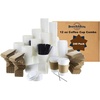 12 oz Coffee Cups with Lids – (240 Pack) White To Go Coffee Paper Cups with Lids, Sleeves and Stirrers – Keeps Coffee, Expresso, Tea, Latte and Chocolate Hot