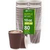 PARTY BARGAINS Ripple Hot Cups without Lids, 10 oz, 80 Count, Brown, Insulated Double Wall, Disposable Paper Coffee Cups, To-Go Cup, Tea, Hot Beverages, No Sleeve Needed